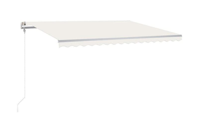 Automatisk markis med vindsensor & LED 450x350 cm gräddvit - Vit - Utemöbler - Solskydd - Markiser - Balkongmarkis