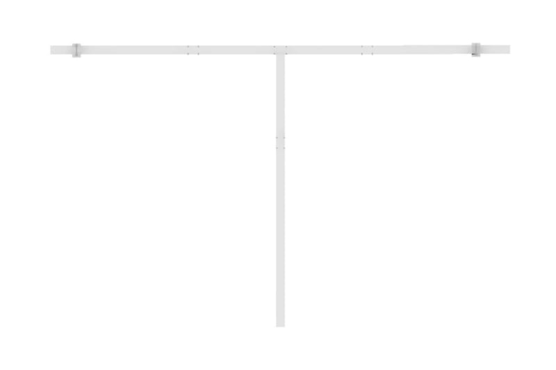 Automatisk markis med vindsensor & LED 450x350 cm gul/vit - Gul - Utemöbler - Solskydd - Markiser - Balkongmarkis