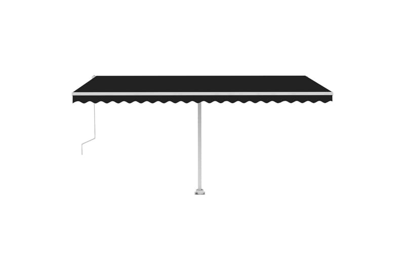 Automatisk markis med vindsensor & LED 500x300 cm antracit - Grå - Utemöbler - Solskydd - Markiser - Balkongmarkis