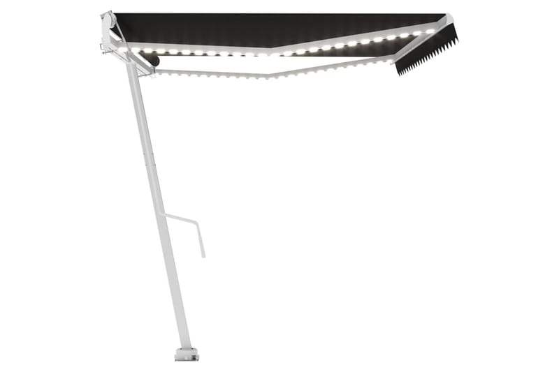 Automatisk markis med vindsensor & LED 500x300 cm antracit - Grå - Utemöbler - Solskydd - Markiser - Balkongmarkis