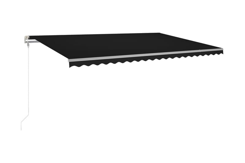Automatisk markis med vindsensor & LED 500x300 cm antracit - Grå - Utemöbler - Solskydd - Markiser - Balkongmarkis