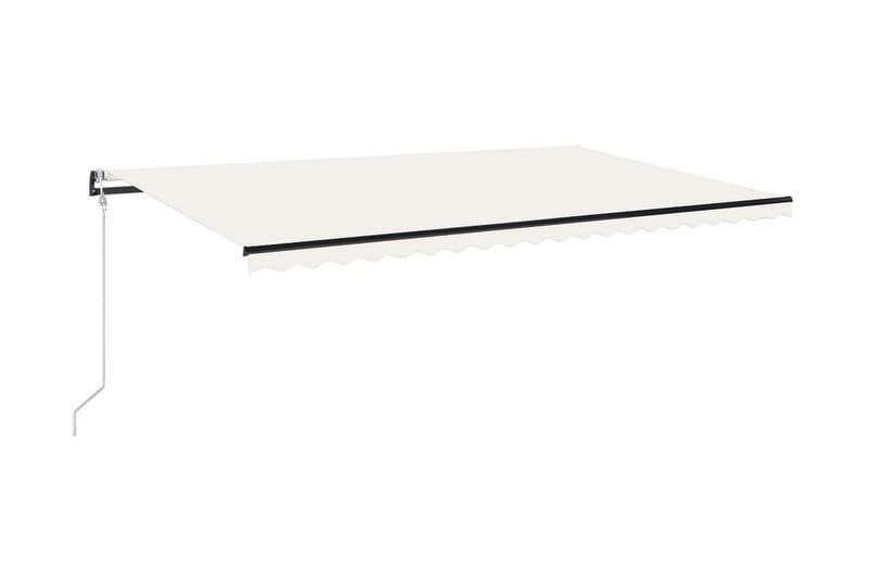 Automatisk markis med vindsensor & LED 500x300 cm gräddvit - Kräm - Utemöbler - Solskydd - Markiser - Balkongmarkis