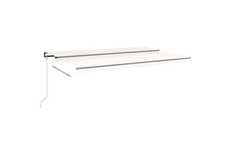 Automatisk markis med vindsensor & LED 500x300 cm gräddvit - Kräm - Utemöbler - Solskydd - Markiser - Balkongmarkis