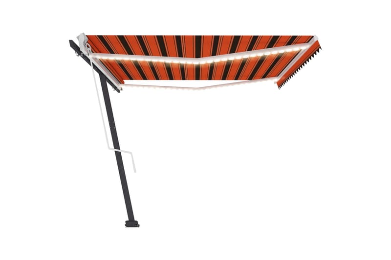 Automatisk markis med vindsensor & LED 500x300 cm - Orange - Fönstermarkis - Markiser