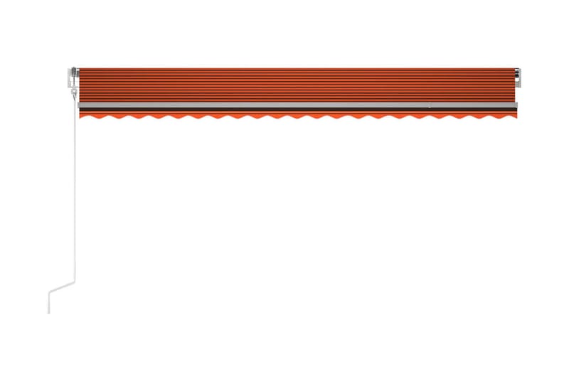 Automatisk markis med vindsensor & LED 500x300cm orange/brun - Orange - Balkongmarkis - Markiser - Terrassmarkis