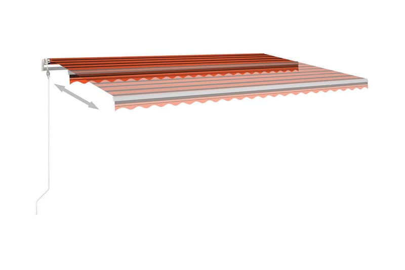 Automatisk markis med vindsensor & LED 500x300cm orange/brun - Orange - Balkongmarkis - Markiser - Terrassmarkis