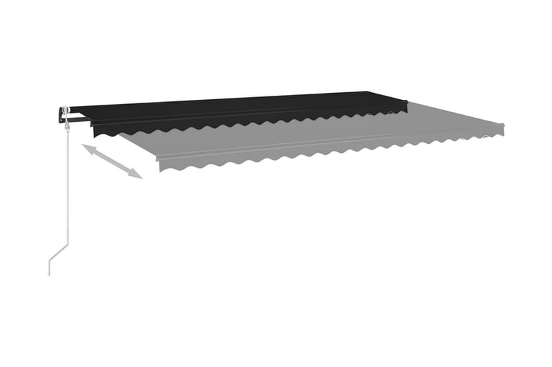 Automatisk markis med vindsensor & LED 500x350 cm antracit - Antracit - Utemöbler - Solskydd - Markiser - Balkongmarkis