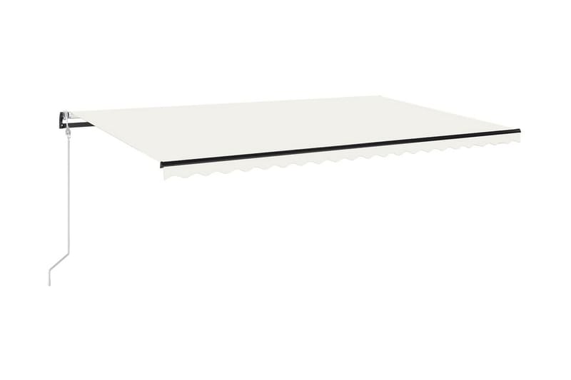 Automatisk markis med vindsensor & LED 500x350 cm gräddvit - Kräm - Utemöbler - Solskydd - Markiser - Balkongmarkis