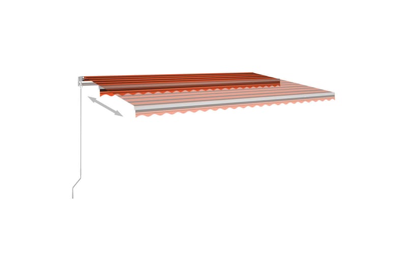 Automatisk markis med vindsensor & LED 5x3 m orange/brun - Orange - Balkongmarkis - Markiser - Terrassmarkis