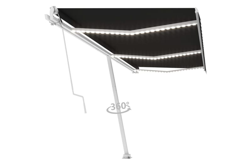 Automatisk markis med vindsensor & LED 600x300 cm antracit - Antracit - Utemöbler - Solskydd - Markiser - Balkongmarkis