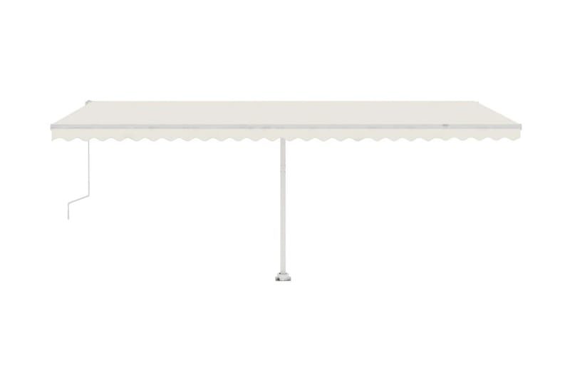 Automatisk markis med vindsensor & LED 600x300 cm gräddvit - Vit - Utemöbler - Solskydd - Markiser - Balkongmarkis