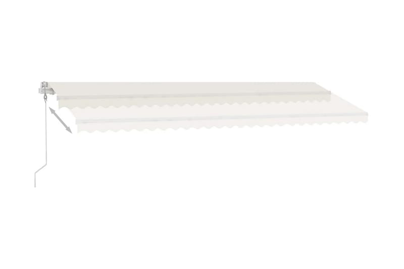 Automatisk markis med vindsensor & LED 600x300 cm gräddvit - Vit - Utemöbler - Solskydd - Markiser - Balkongmarkis