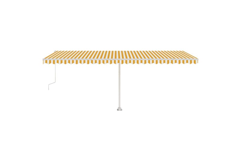 Automatisk markis med vindsensor & LED 600x300 cm gul/vit - Gul - Utemöbler - Solskydd - Markiser - Balkongmarkis