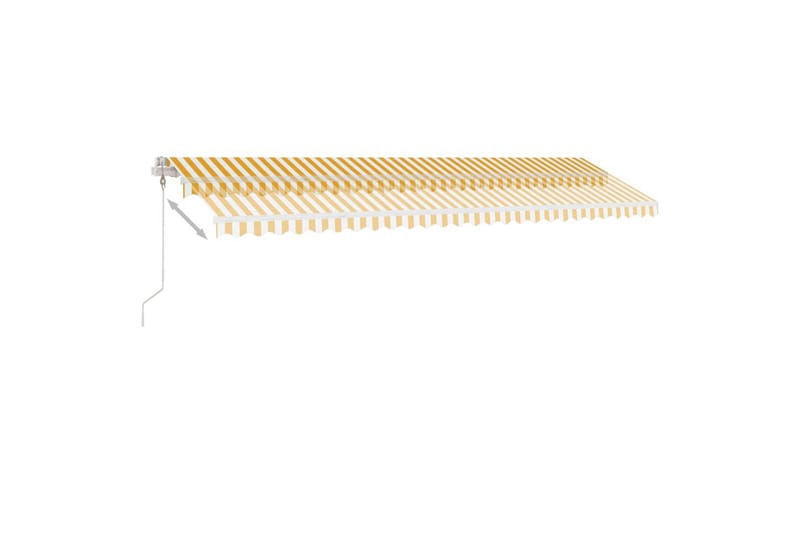 Automatisk markis med vindsensor & LED 600x300 cm gul/vit - Gul - Utemöbler - Solskydd - Markiser - Balkongmarkis