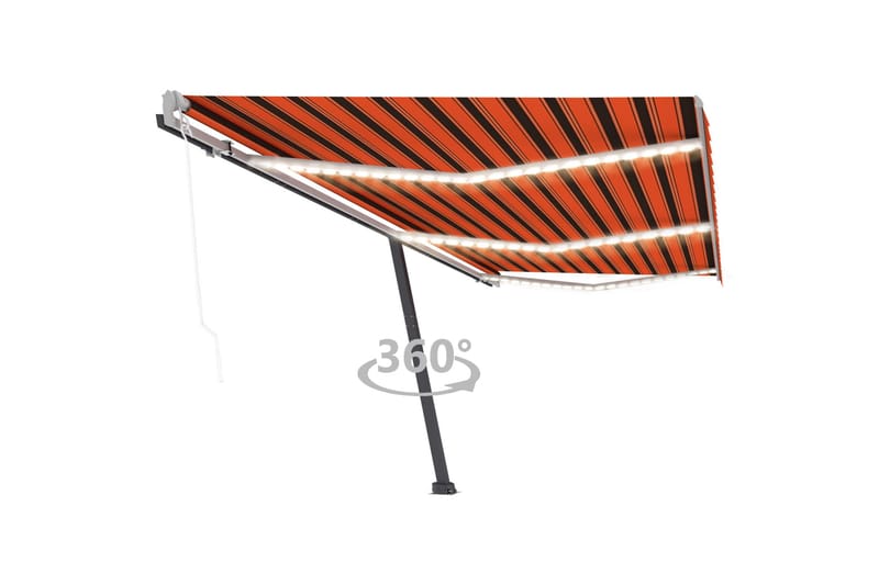 Automatisk markis med vindsensor & LED 600x300 cm - Orange - Fönstermarkis - Markiser