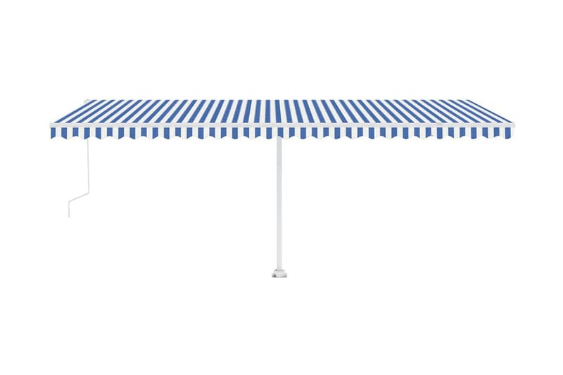Automatisk markis med vindsensor & LED 600x300cm blå och vit - Blå - Utemöbler - Solskydd - Markiser - Balkongmarkis