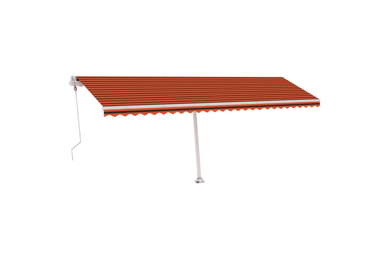 Automatisk markis med vindsensor & LED 600x300cm orange/brun - Orange - Utemöbler - Solskydd - Markiser - Balkongmarkis