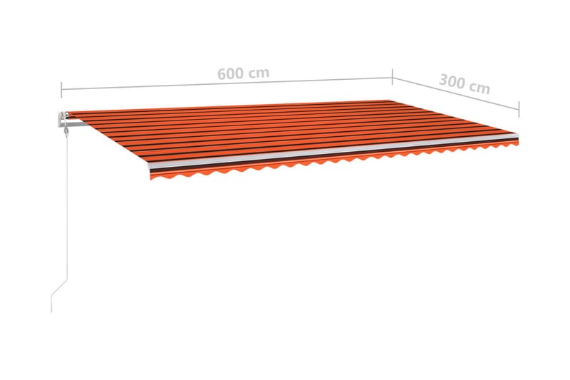 Automatisk markis med vindsensor & LED 600x300cm orange/brun - Orange - Utemöbler - Solskydd - Markiser - Balkongmarkis