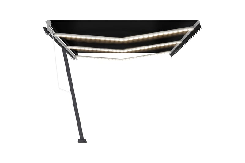Automatisk markis med vindsensor & LED 600x350 cm antracit - Antracit - Utemöbler - Solskydd - Markiser - Balkongmarkis