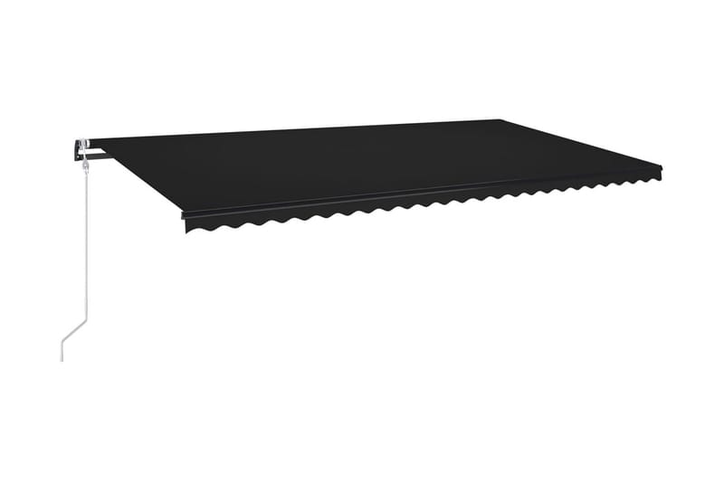 Automatisk markis med vindsensor & LED 600x350 cm antracit - Grå - Utemöbler - Solskydd - Markiser - Balkongmarkis
