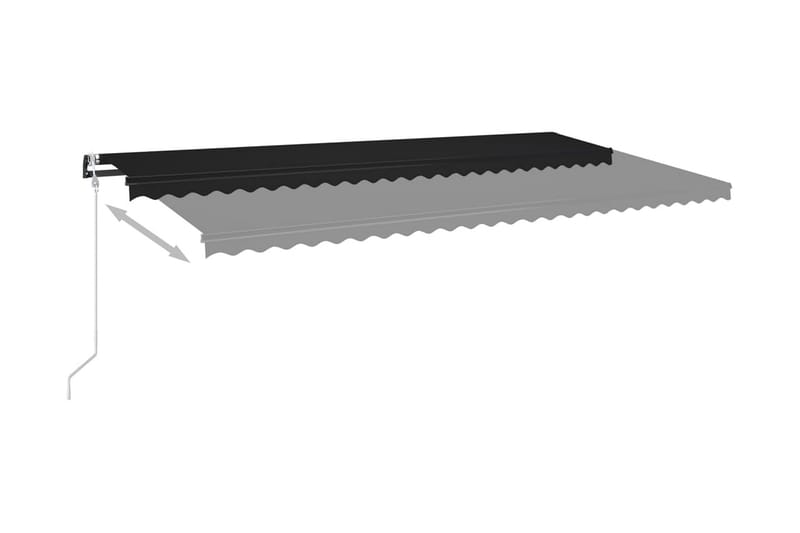 Automatisk markis med vindsensor & LED 600x350 cm antracit - Grå - Utemöbler - Solskydd - Markiser - Balkongmarkis