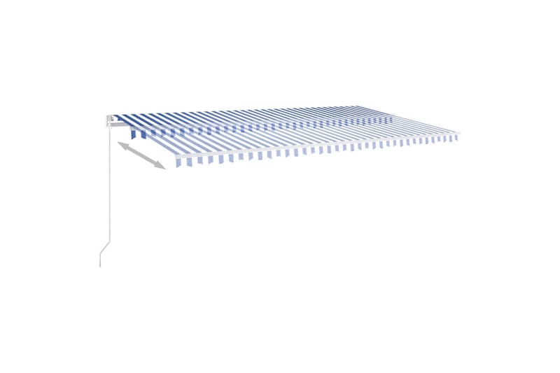 Automatisk markis med vindsensor & LED 600x350 cm - Blå - Utemöbler - Solskydd - Markiser - Balkongmarkis