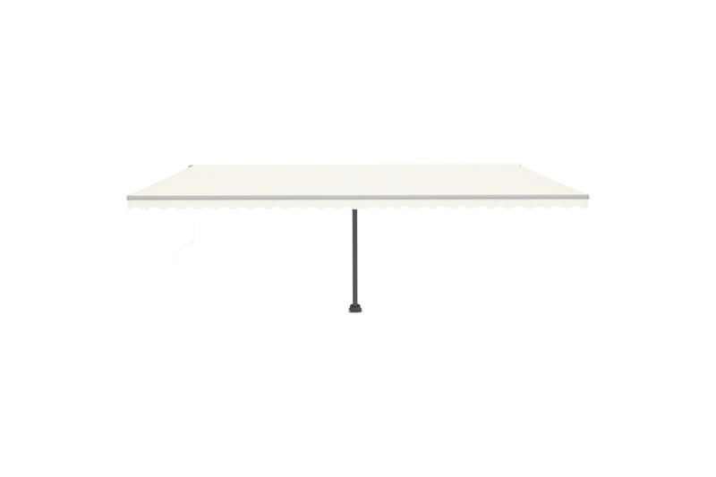 Automatisk markis med vindsensor & LED 600x350 cm gräddvit - Kräm - Utemöbler - Solskydd - Markiser - Balkongmarkis