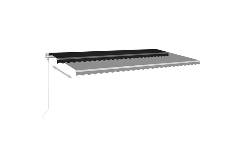Automatisk markis med vindsensor & LED 6x3,5 m antracit - Antracit - Utemöbler - Solskydd - Markiser - Balkongmarkis