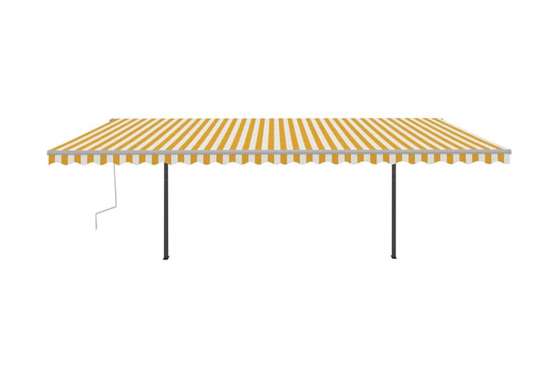 Automatisk markis med vindsensor & LED 6x3 m gul/vit - Gul - Fönstermarkis - Markiser