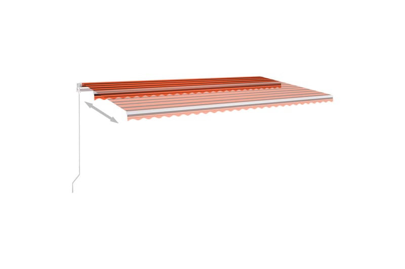 Automatisk markis med vindsensor & LED 6x3 m orange/brun - Orange - Utemöbler - Solskydd - Markiser - Fönstermarkis