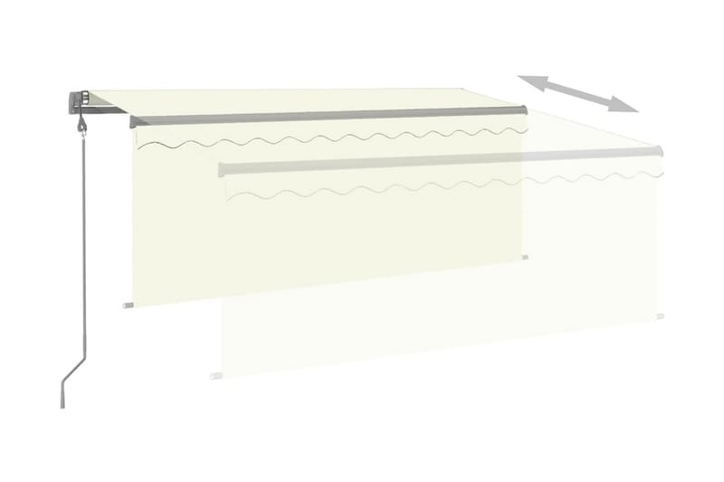 Automatisk markis med vindsensor rullgardin LED 3,5x2,5 m gr - Kräm - Fönstermarkis - Markiser