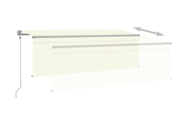 Automatisk markis med vindsensor rullgardin LED 4,5x3 m gräd - Kräm - Fönstermarkis - Markiser
