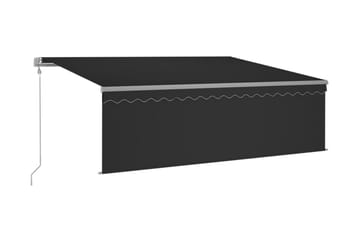 Automatisk markis med vindsensor rullgardin LED 4x3 m antrac