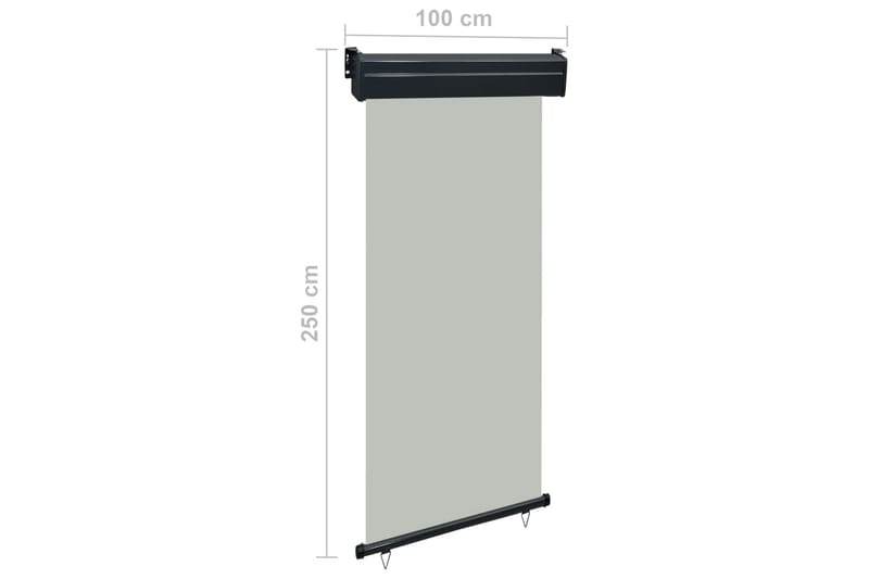 Balkongmarkis 100x250 cm grå - Grå - Fönstermarkis - Markiser