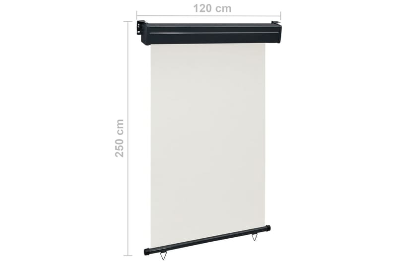 Balkongmarkis 120x250 cm gräddvit - Vit - Utemöbler - Solskydd - Markiser - Fönstermarkis