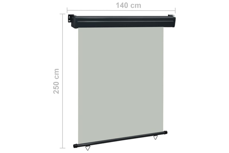 Balkongmarkis 140x250 cm grå - Grå - Fönstermarkis - Markiser