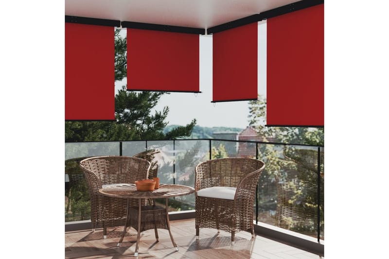 Balkongmarkis 140x250 cm röd - Röd - Balkongmarkis - Markiser - Sidomarkis - Balkongskydd & insynsskydd balkong