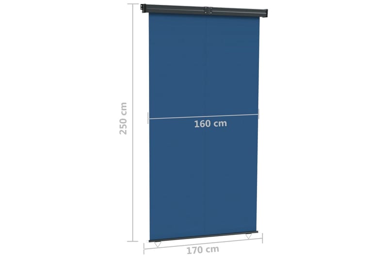 Balkongmarkis 170x250 cm blå - Blå - Balkongmarkis - Markiser - Sidomarkis - Balkongskydd & insynsskydd balkong