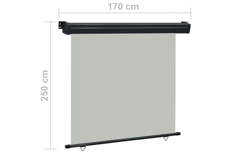 Balkongmarkis 170x250 cm grå - Grå - Fönstermarkis - Markiser