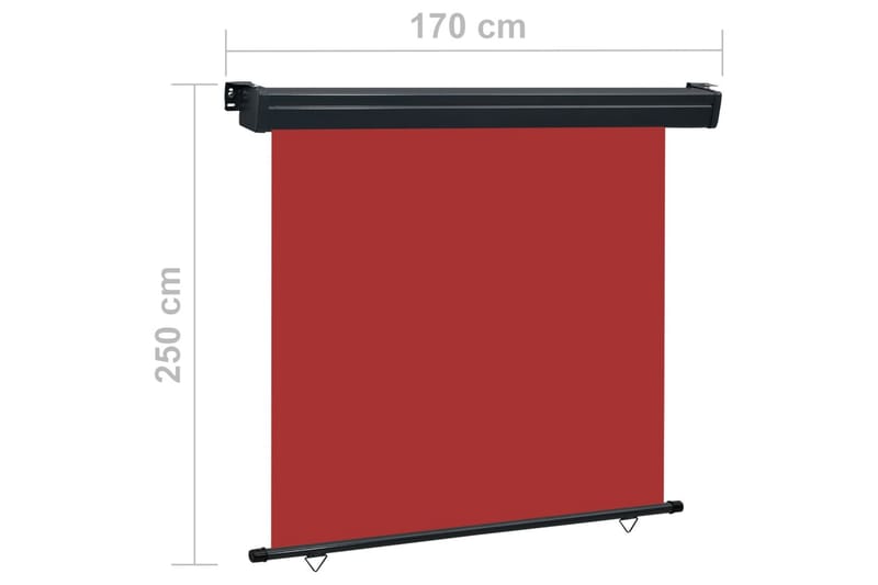 Balkongmarkis 170x250 cm röd - Röd - Utemöbler - Solskydd - Markiser - Fönstermarkis