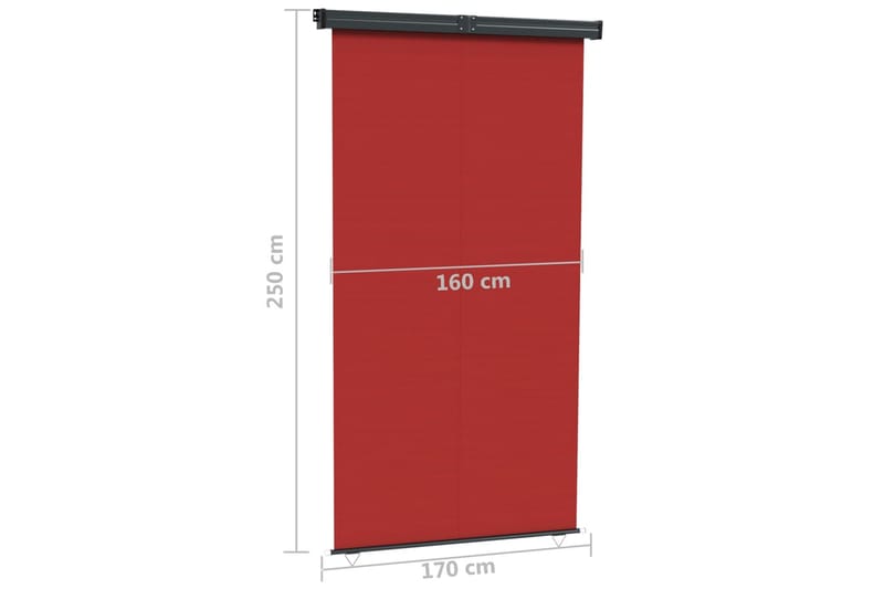 Balkongmarkis 170x250 cm röd - Röd - Balkongmarkis - Markiser - Sidomarkis - Balkongskydd & insynsskydd balkong