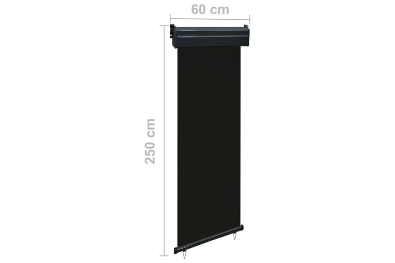 Balkongmarkis 60x250 cm svart - Svart - Fönstermarkis - Markiser
