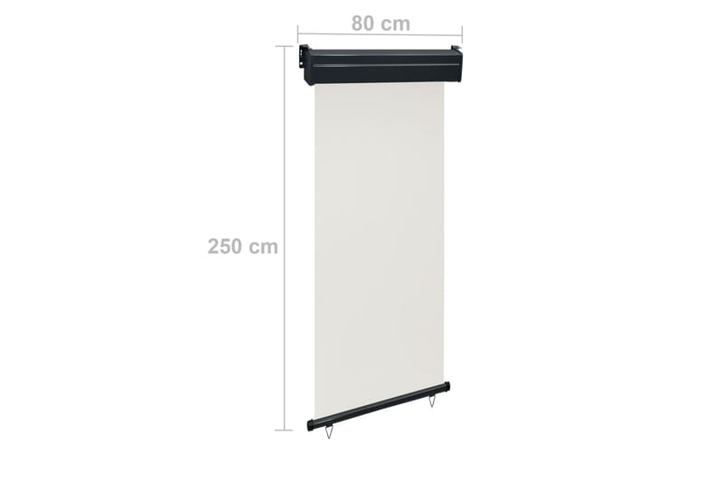Balkongmarkis 80x250 cm gräddvit - Vit - Utemöbler - Solskydd - Markiser - Fönstermarkis