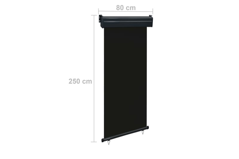 Balkongmarkis 80x250 cm svart - Svart - Utemöbler - Solskydd - Markiser - Fönstermarkis