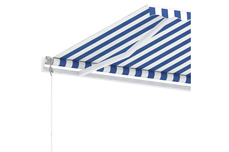 Fristående automatisk markis 600x300 cm blå/vit - Blå - Utemöbler - Solskydd - Markiser - Balkongmarkis