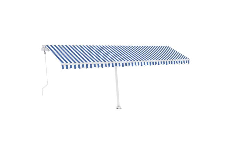 Fristående automatisk markis 600x300 cm blå/vit - Blå - Utemöbler - Solskydd - Markiser - Balkongmarkis