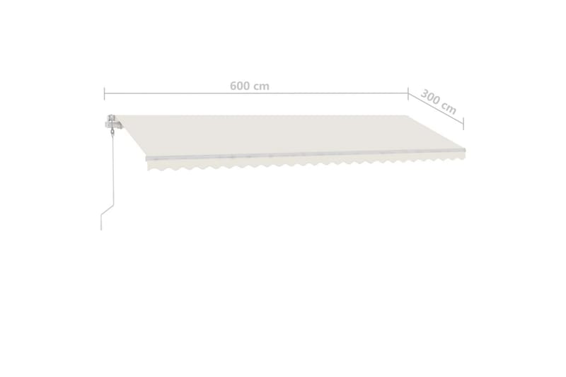 Fristående automatisk markis 600x300 cm gräddvit - Vit - Utemöbler - Solskydd - Markiser - Balkongmarkis