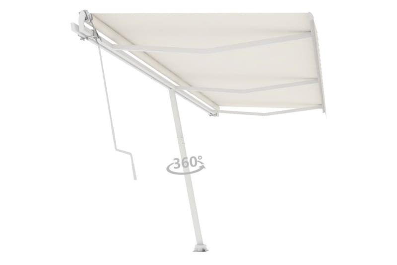 Fristående automatisk markis 600x300 cm gräddvit - Vit - Utemöbler - Solskydd - Markiser - Balkongmarkis