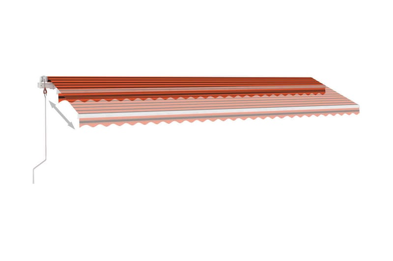 Fristående automatisk markis 600x300 cm orange/brun - Orange - Utemöbler - Solskydd - Markiser - Balkongmarkis
