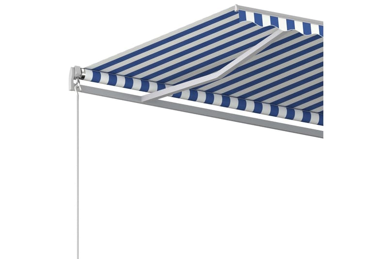 Fristående automatisk markis 600x350 cm blå/vit - Blå - Utemöbler - Solskydd - Markiser - Fönstermarkis